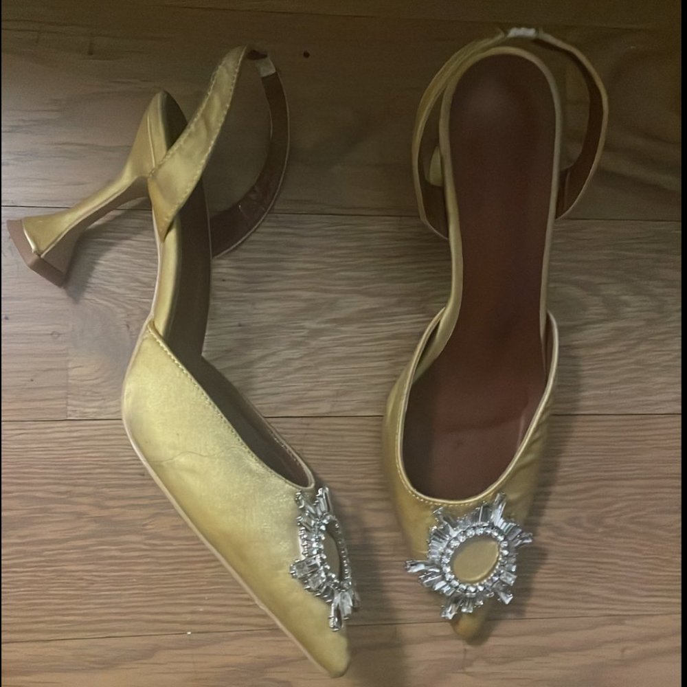 Women yellow high heels